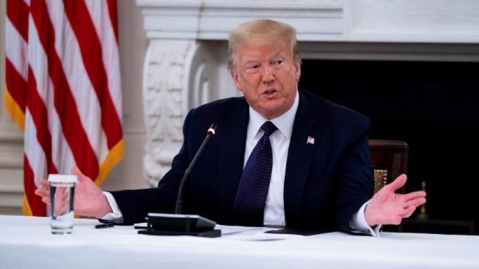 El presidente norteamericano Donald J. Trump en rueda de prensa. EFE/EPA/Doug Mills / POOL