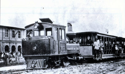 Tranvía a vapor de Cali, Frente a la antigua estación del Ferrocarril