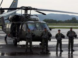 Un helicóptero del Ejército colombiano desaparece con seis tripulantes a bordo